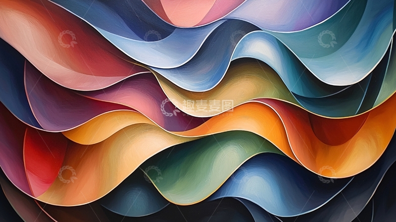 高清大图下载【趣麦麦图】色彩波浪抽象艺术背景