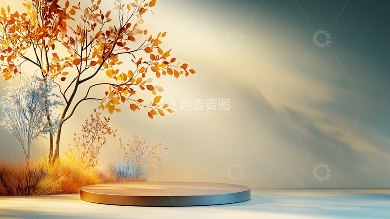 高清大图下载【趣麦麦图】秋日暖阳下的树