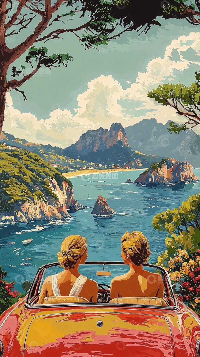 高清大图下载【趣麦麦图】海边悬崖上的浪漫之旅