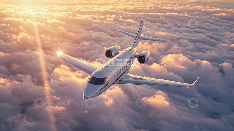 高清大图下载【趣麦麦图】飞机穿越云层