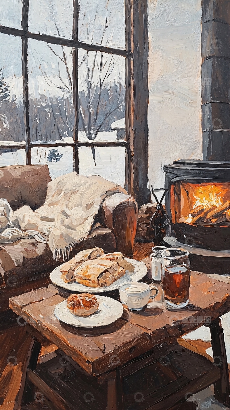 高清大图下载【趣麦麦图】冬日温暖室内场景
