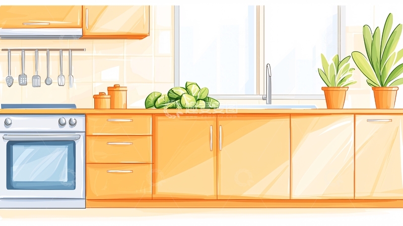 高清大图下载【趣麦麦图】明亮厨房操作台