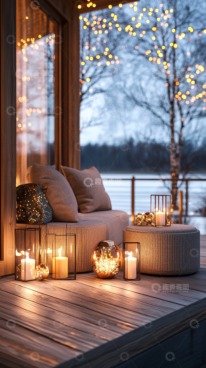 高清大图下载【趣麦麦图】温馨冬日户外露台装饰
