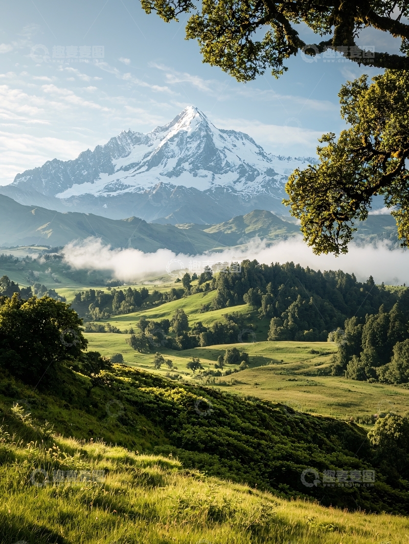 高清大图下载【趣麦麦图】瑞士阿尔卑斯山脉风光