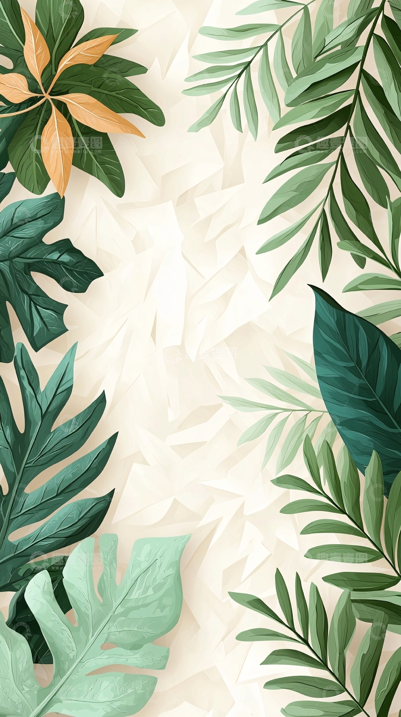 高清大图下载【趣麦麦图】热带植物叶子背景素材