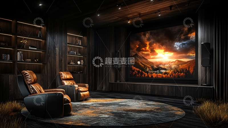 高清大图下载【趣麦麦图】豪华家庭影院设计
