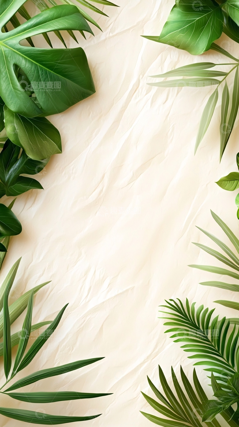 高清大图下载【趣麦麦图】热带植物边框背景图