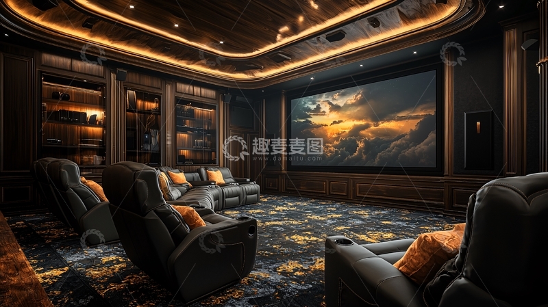高清大图下载【趣麦麦图】家庭影院豪华装修
