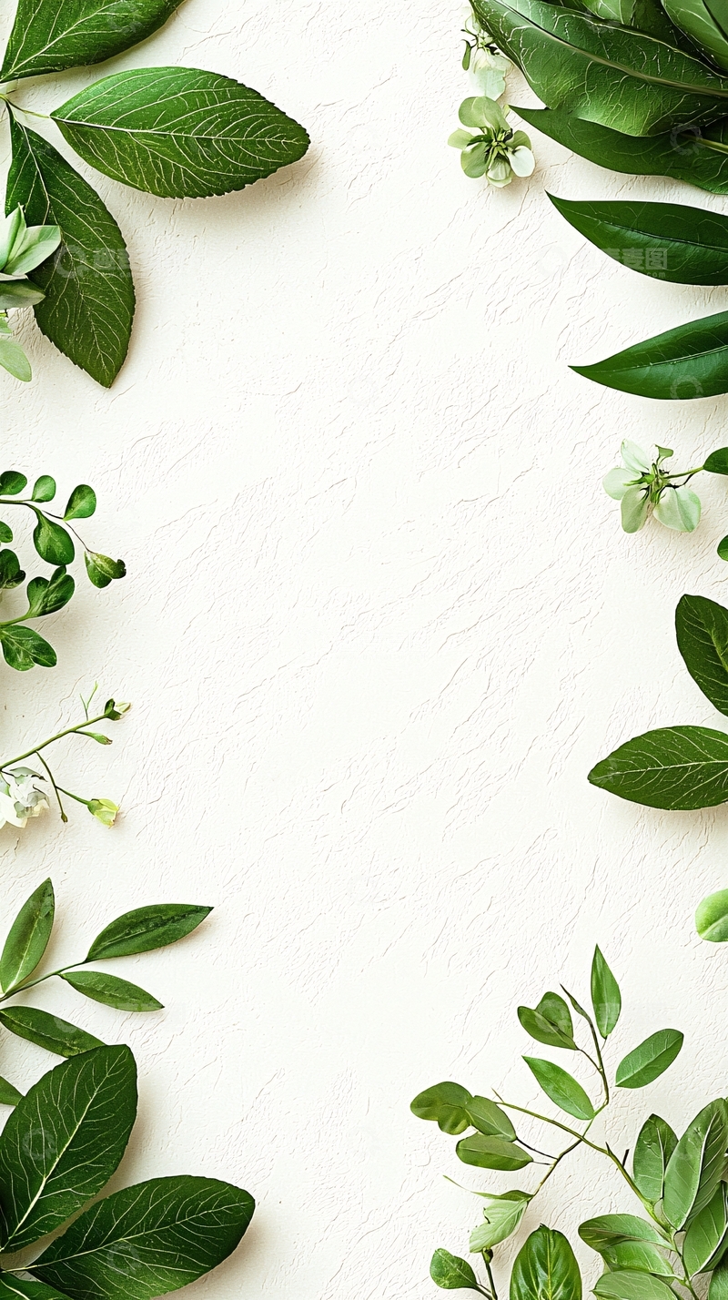 高清大图下载【趣麦麦图】清新自然绿色植物边框背景