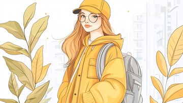 黄色系女孩高清图片