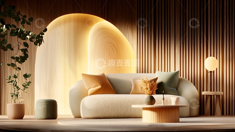 高清大图下载【趣麦麦图】温暖舒适的客厅一角