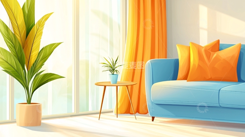 高清大图下载【趣麦麦图】明亮简约客厅一角