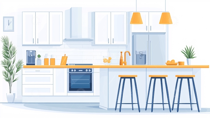 高清大图下载【趣麦麦图】白色现代简约厨房