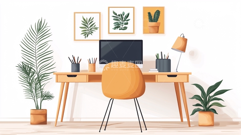 高清大图下载【趣麦麦图】简约风格的办公桌摆设