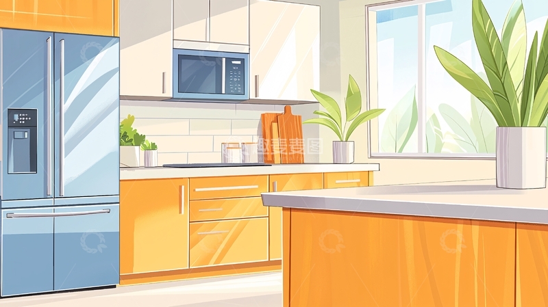 高清大图下载【趣麦麦图】明亮温馨的厨房场景