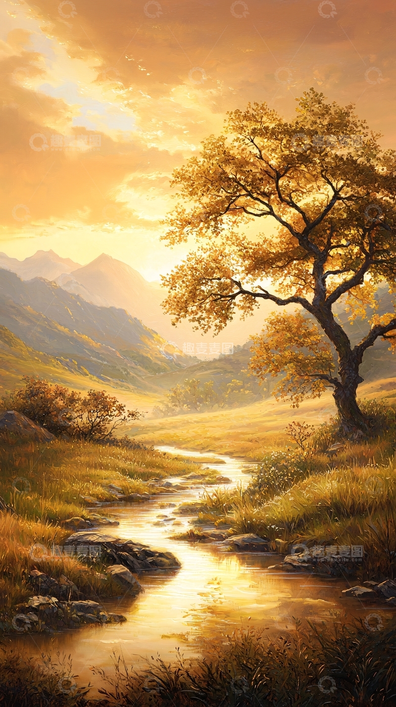 高清大图下载【趣麦麦图】秋日山间小溪风景