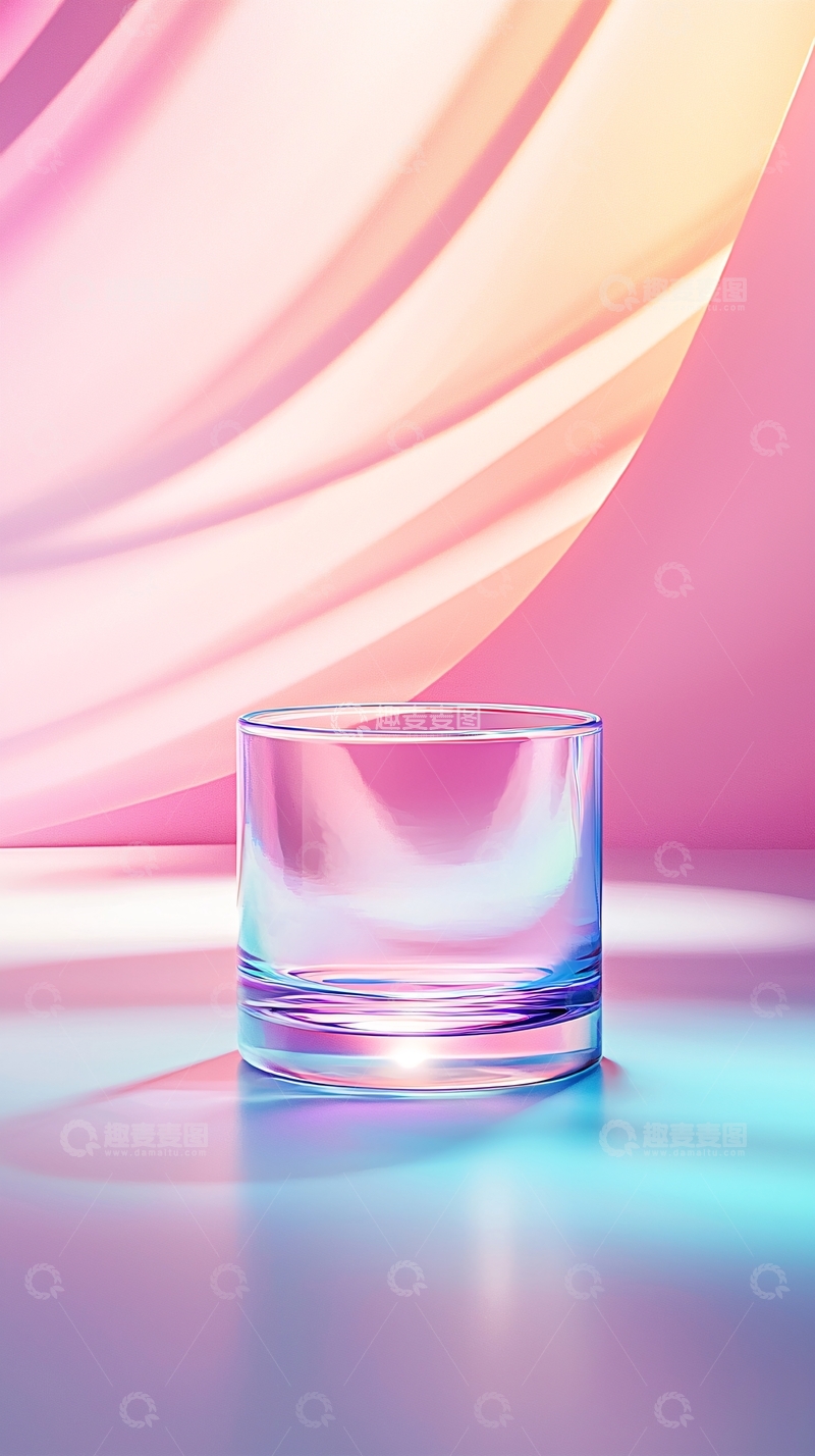 高清大图下载【趣麦麦图】梦幻光影玻璃杯背景图