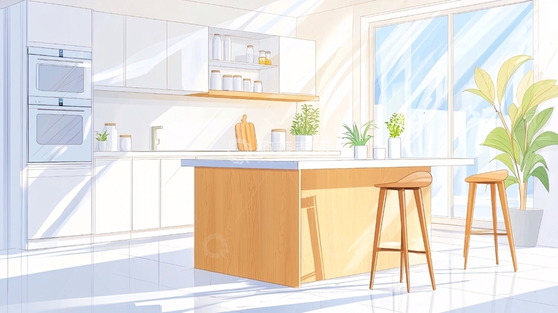 高清大图下载【趣麦麦图】明亮温馨的厨房空间