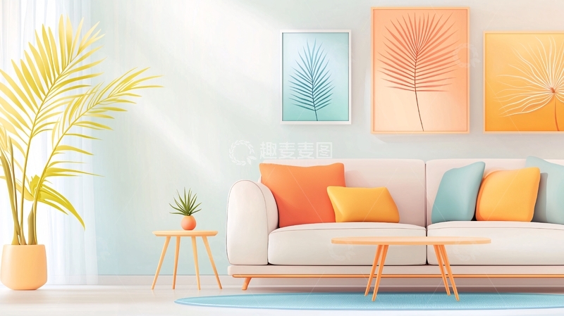 高清大图下载【趣麦麦图】明亮温馨的客厅
