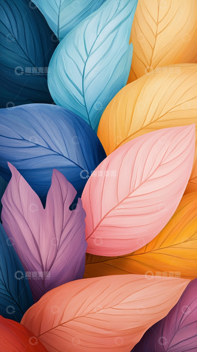 高清大图下载【趣麦麦图】彩色羽毛纹理背景图