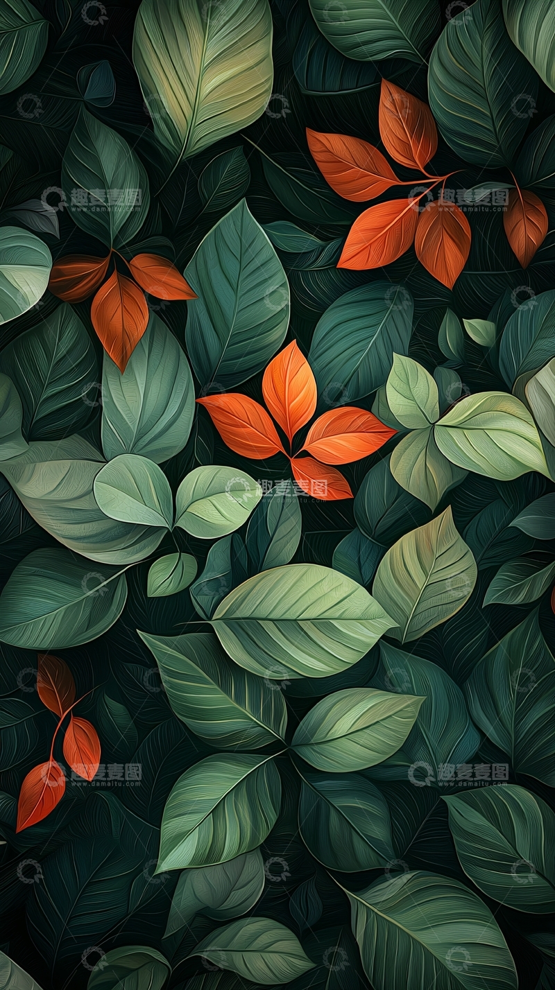 高清大图下载【趣麦麦图】秋叶背景素材