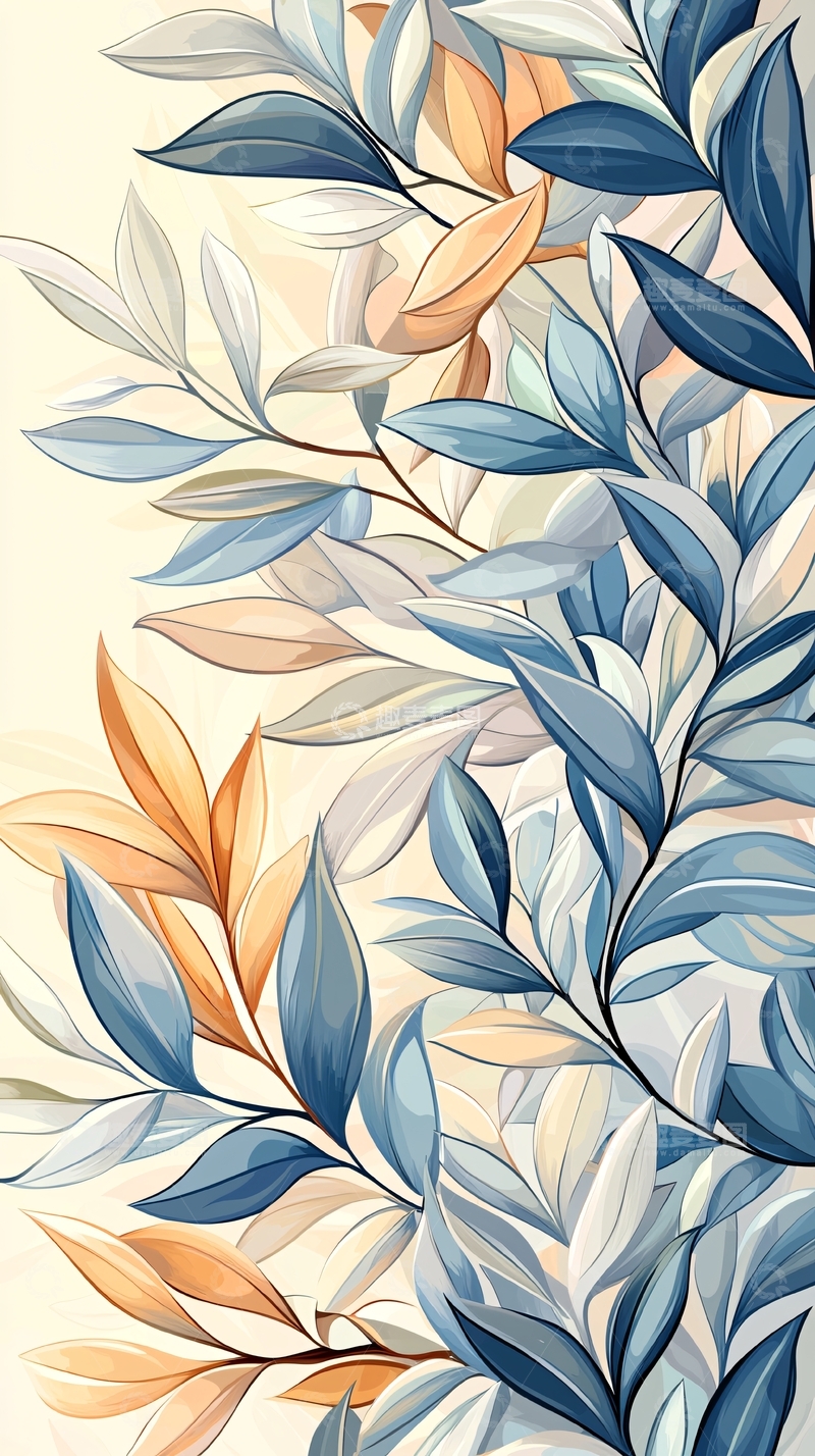 高清大图下载【趣麦麦图】秋日色彩斑斓树叶背景图