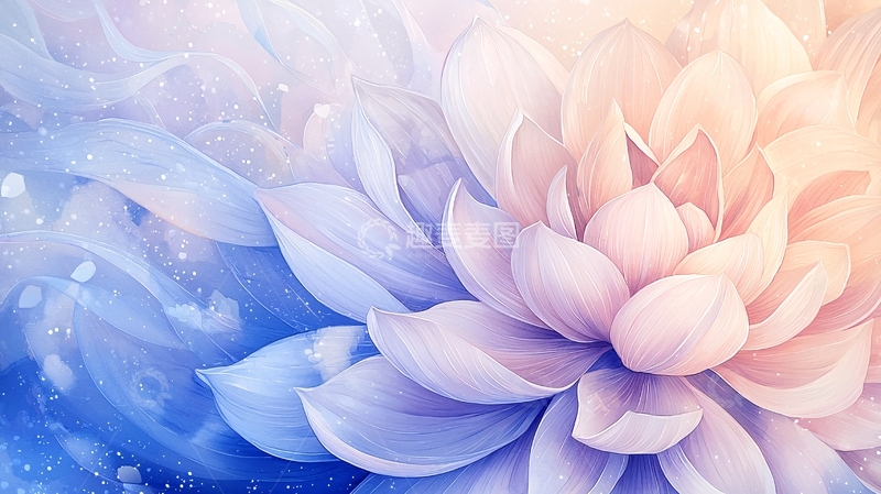 高清大图下载【趣麦麦图】梦幻莲花艺术插画背景