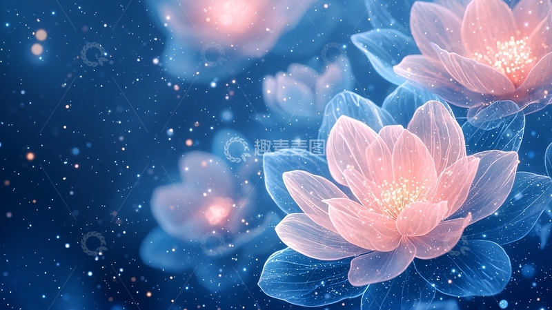 高清大图下载【趣麦麦图】梦幻莲花背景素材