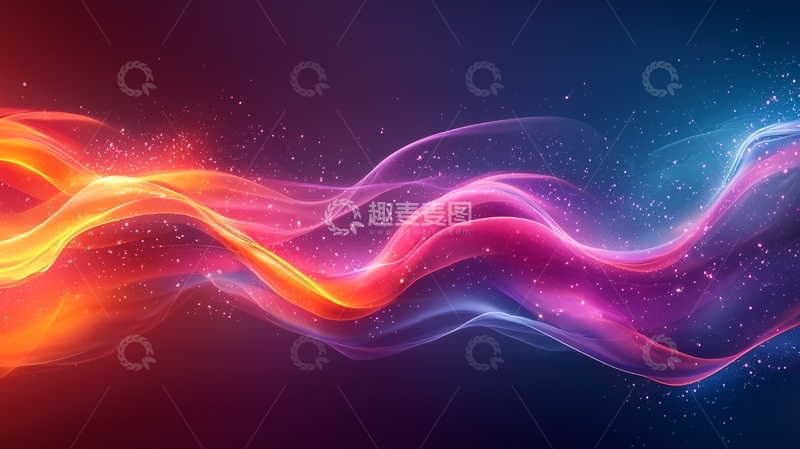 高清大图下载【趣麦麦图】色彩流动的抽象波浪背景