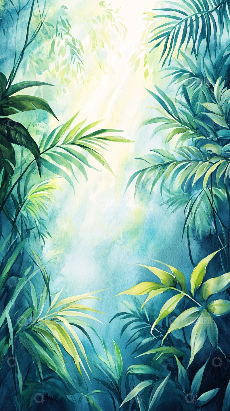 高清大图下载【趣麦麦图】热带雨林光影自然风景