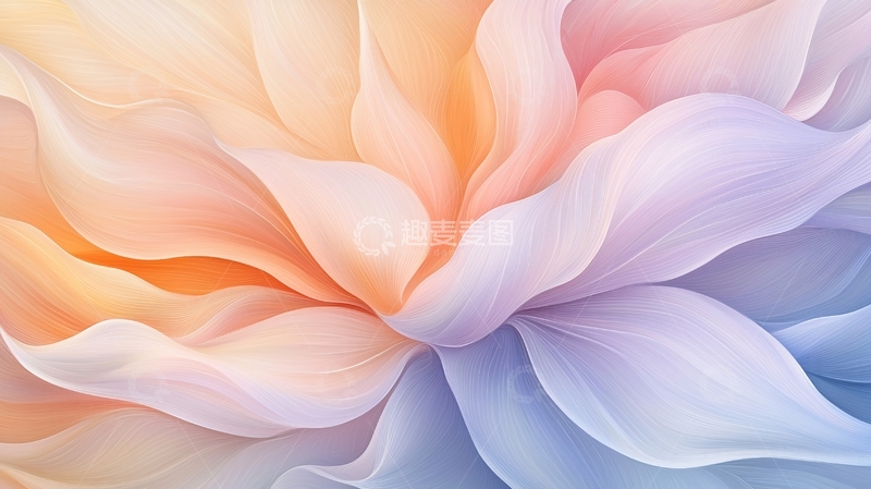 高清大图下载【趣麦麦图】抽象花卉渐变色背景