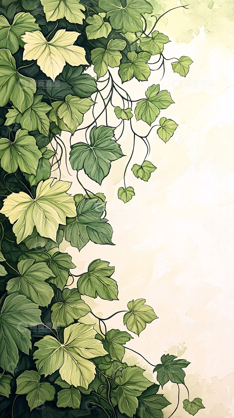 高清大图下载【趣麦麦图】爬藤植物叶子背景图