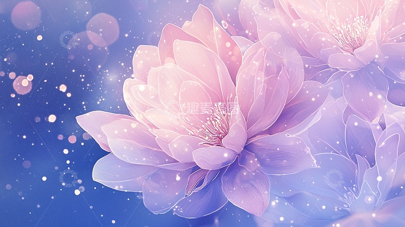 高清大图下载【趣麦麦图】梦幻紫色花朵背景图