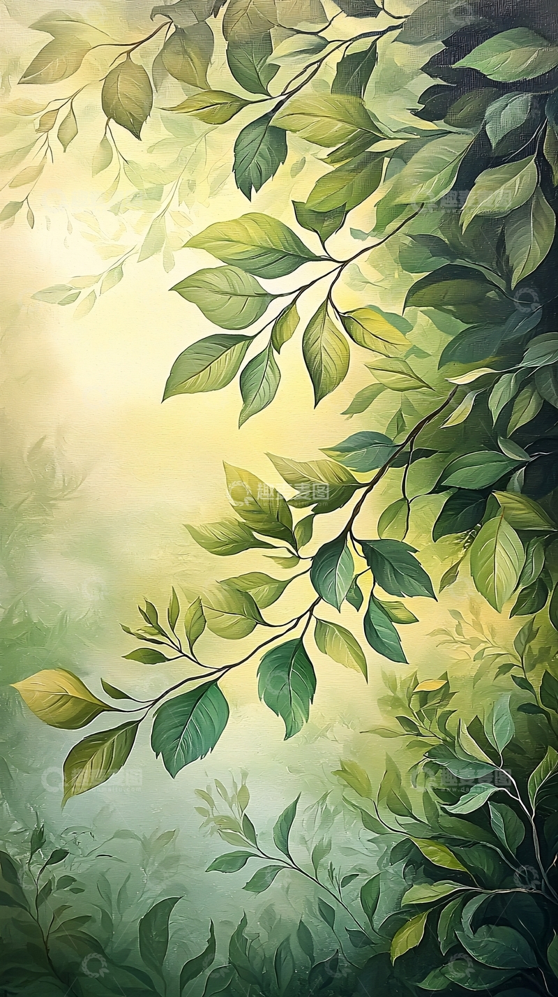 高清大图下载【趣麦麦图】夏日阳光下的绿叶风景
