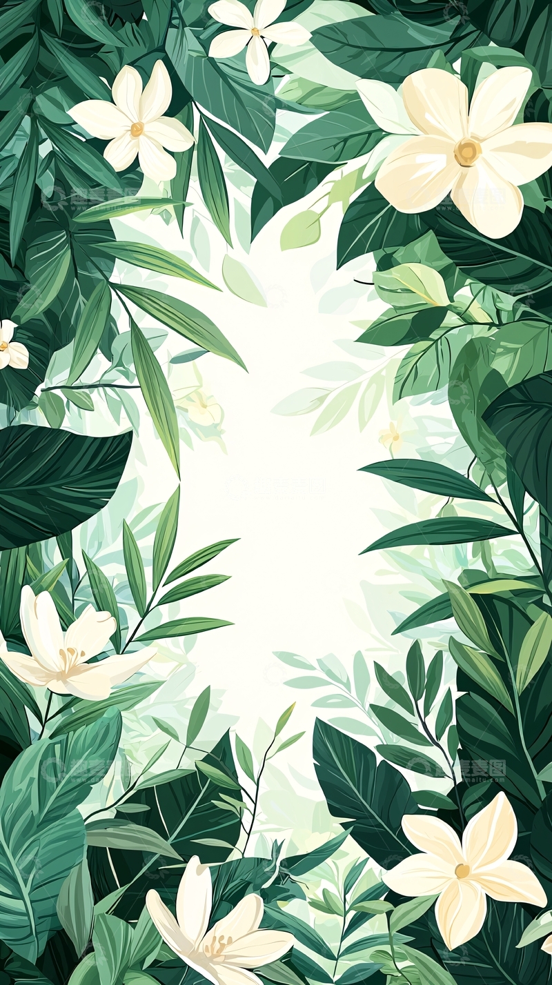 高清大图下载【趣麦麦图】热带植物花卉背景图