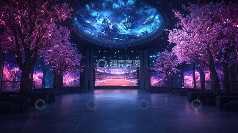 高清大图下载【趣麦麦图】未来科技感室内演唱会舞台