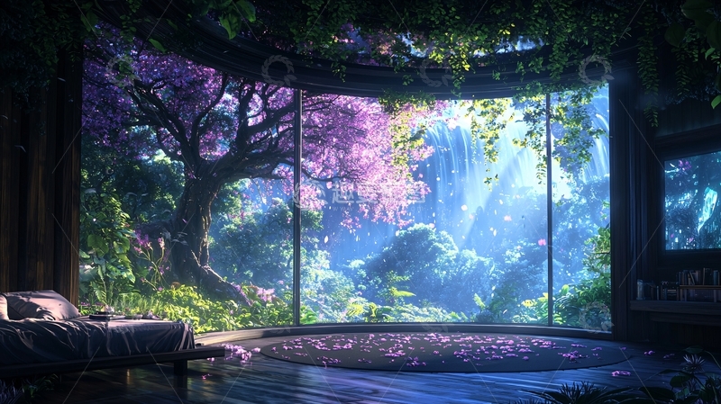 高清大图下载【趣麦麦图】梦幻森林中的卧室