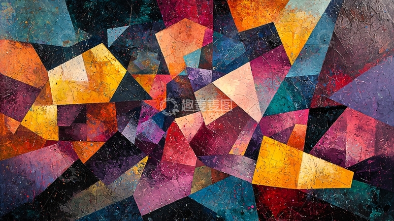 高清大图下载【趣麦麦图】抽象几何拼接艺术背景