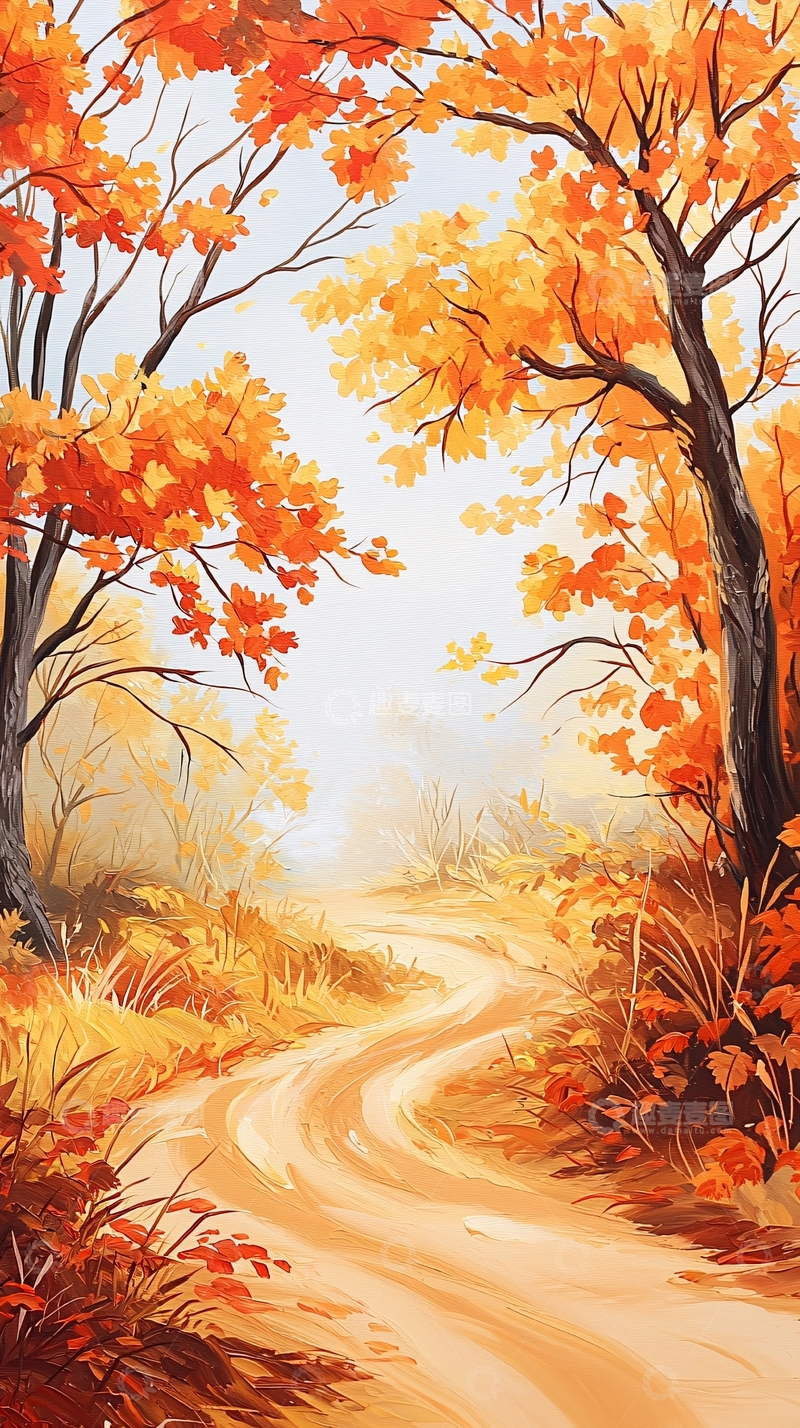 高清大图下载【趣麦麦图】秋日森林小径17