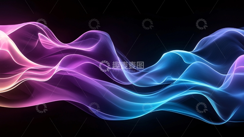 高清大图下载【趣麦麦图】紫色蓝色波浪抽象背景