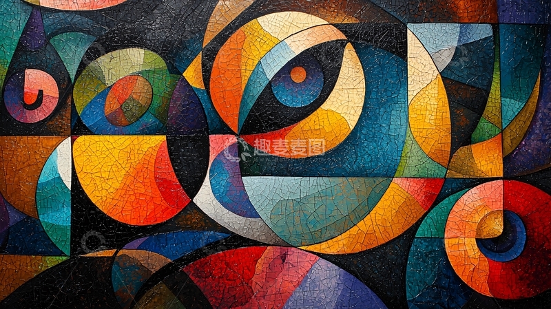 高清大图下载【趣麦麦图】抽象色彩拼贴艺术背景