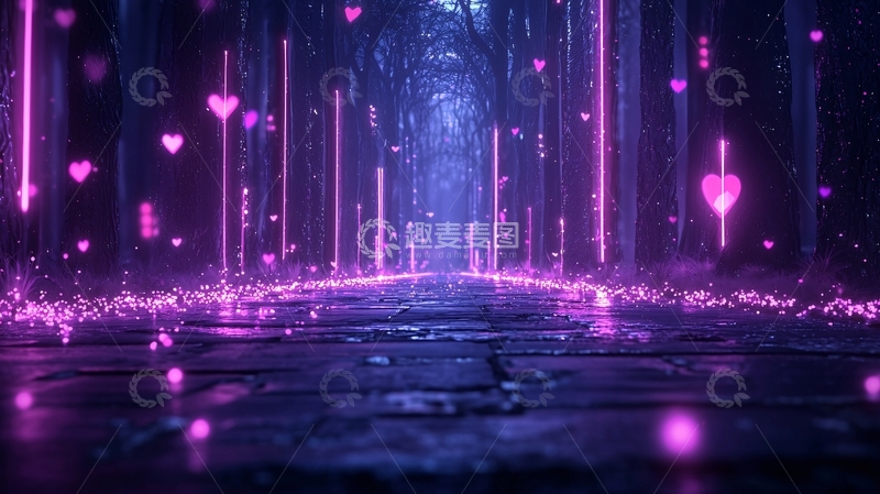 高清大图下载【趣麦麦图】梦幻森林中的浪漫之路