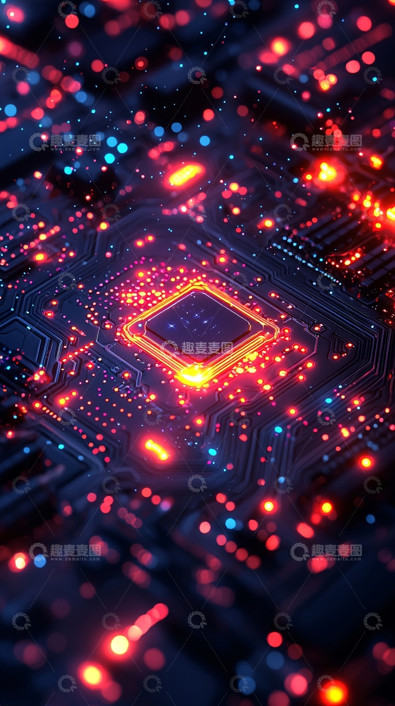 高清大图下载【趣麦麦图】未来科技电路板光影效果