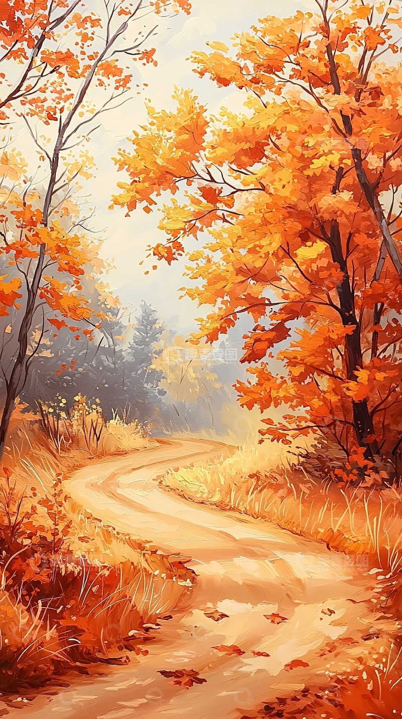 高清大图下载【趣麦麦图】秋日森林小径15