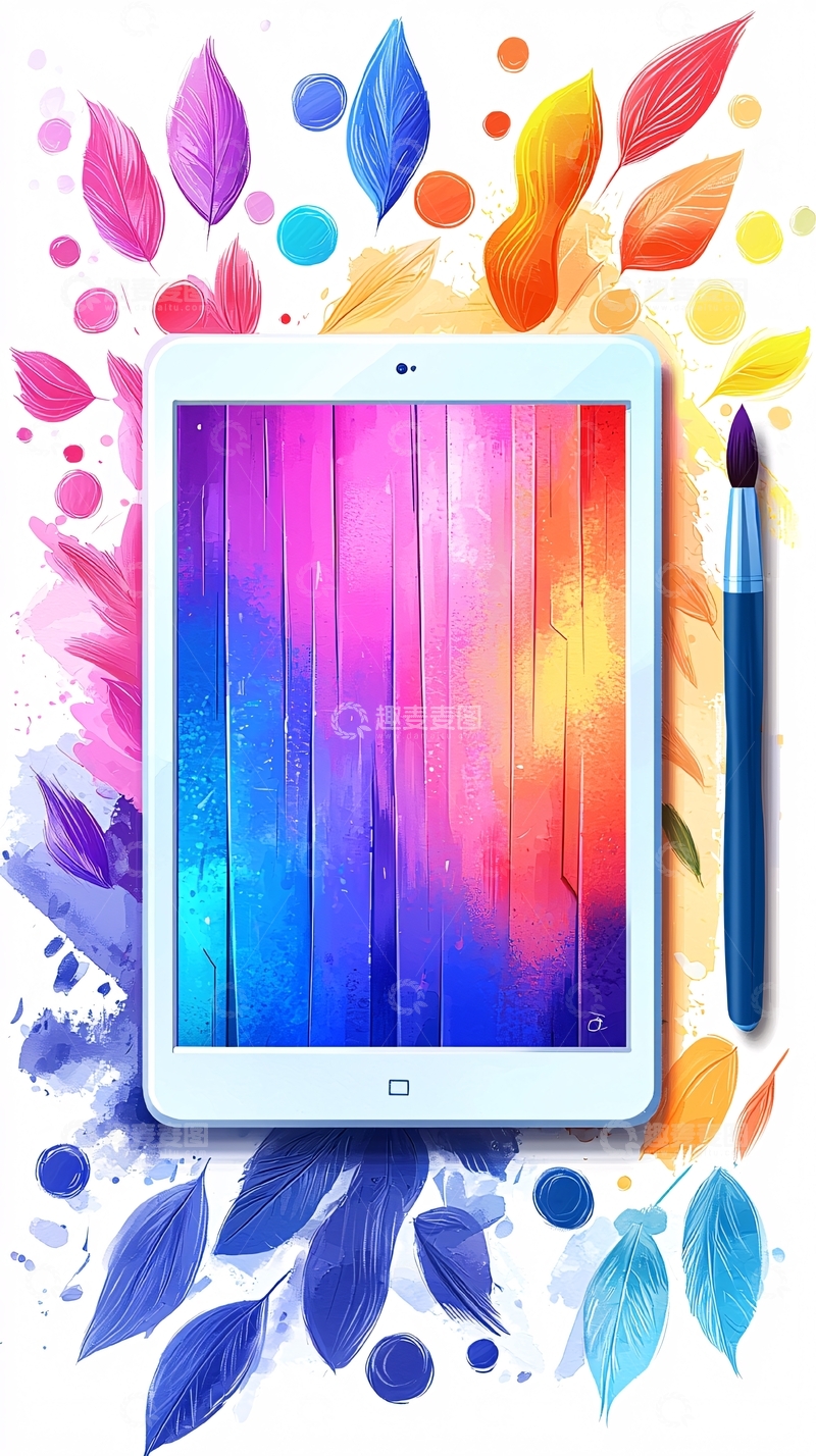 高清大图下载【趣麦麦图】创意平板电脑绘画艺术背景