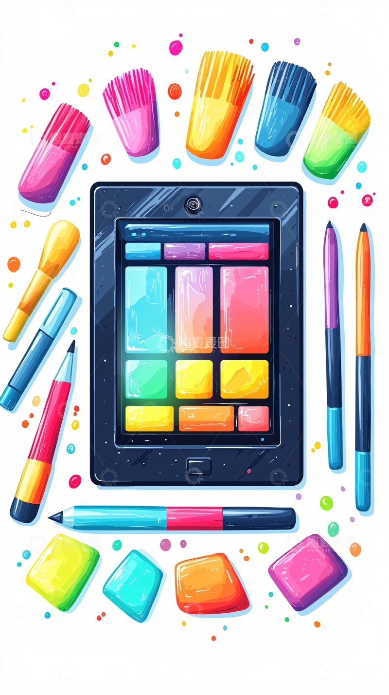 高清大图下载【趣麦麦图】创意绘画工具与平板电脑插画