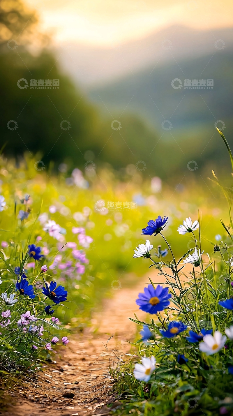 高清大图下载【趣麦麦图】山间小径上的野花