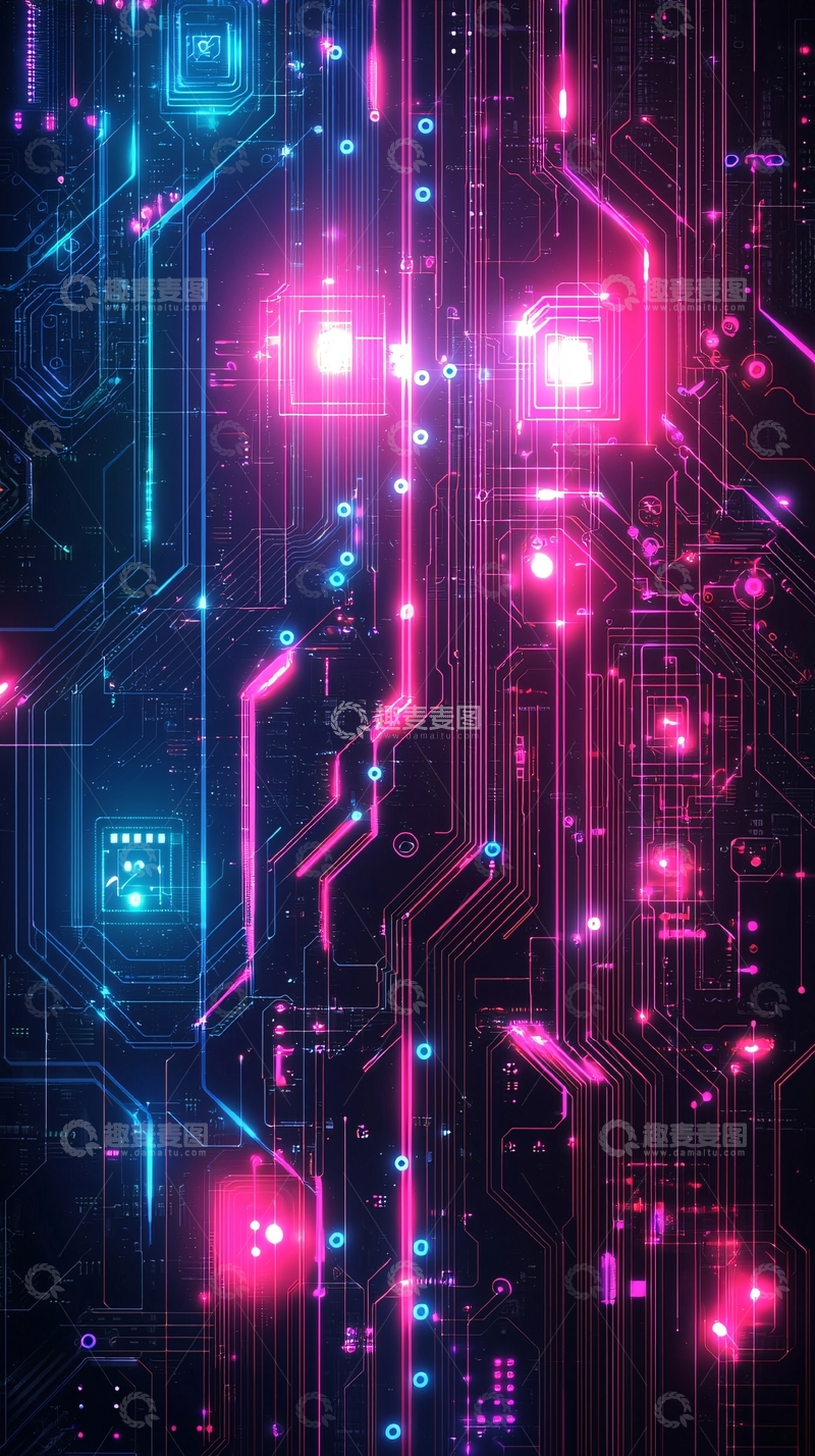高清大图下载【趣麦麦图】未来科技电路板背景图