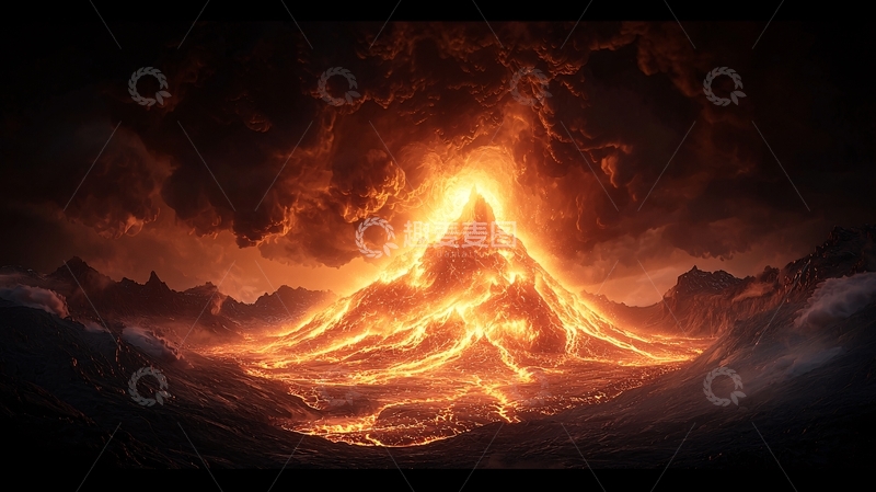 高清大图下载【趣麦麦图】火山爆发场景