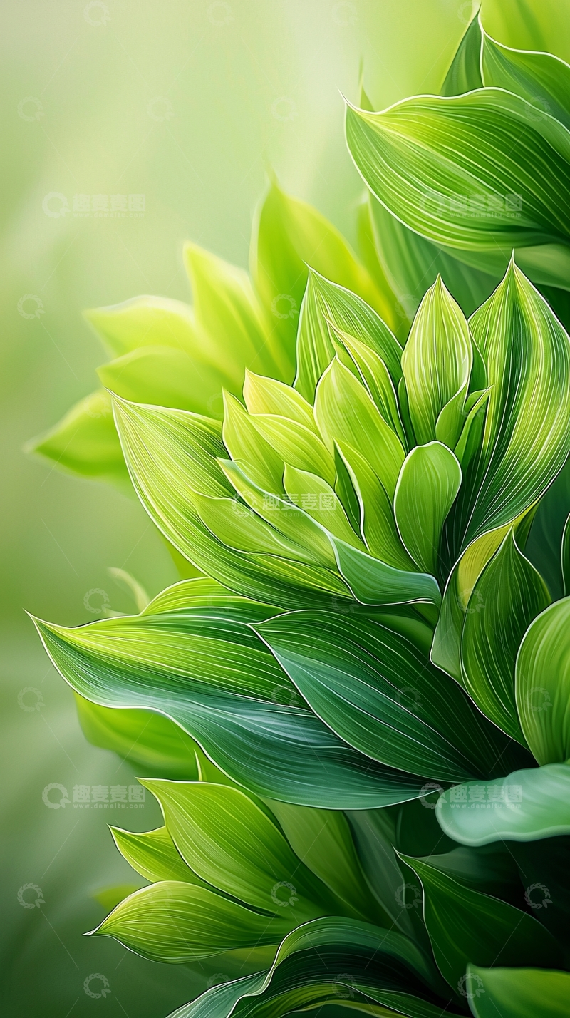 高清大图下载【趣麦麦图】绿色植物叶子特写背景图